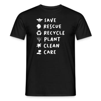 Bienen retten Löwen retten Plastik recyceln Speichern - Männer T-Shirt - Schwarz - Vorne - AI Model Male 178 light (178cm)