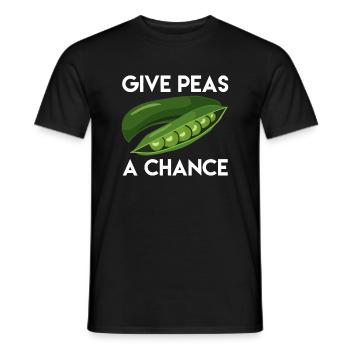 World Peas/Peace - Gib Erbsen eine Chance Tag der Erde - Männer T-Shirt - Schwarz - Vorne - AI Model Male 178 light (178cm)