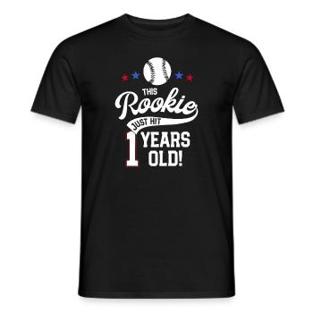 Baseball-Geburtstagsparty, die dieser Rookie gerade getroffen hat - Männer T-Shirt - Schwarz - Vorne - AI Model Male 178 light (178cm)