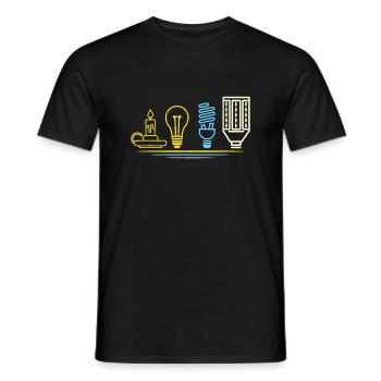 Funny Electrician Engineer - Light Bulb - Men's T-Shirt - black - Front - AI Model Male 178 light (178cm)