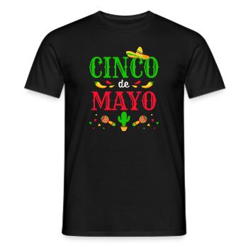 Cinco de Mayo pour costume de fête mexicaine - T-shirt homme - noir - Devant - AI Model Male 178 light (178cm)