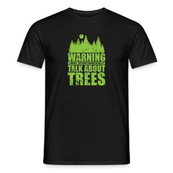 Avertissement je parle d’arbres nature forêts - T-shirt homme - noir - Devant - AI Model Male 178 light (178cm)
