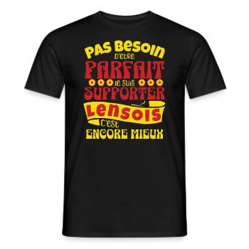Lens, supporter, cadeau, foot, parfait, lensois - T-shirt homme - noir - Devant - AI Model Male 178 light (178cm)