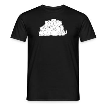 Katze - Männer T-Shirt - Schwarz - Vorne - AI Model Male 178 light (178cm)