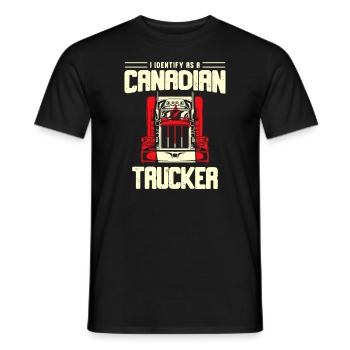 I Identify As A Canadian Trucker Truck Driver - Men's T-Shirt - black - Front - AI Model Male 178 light (178cm)