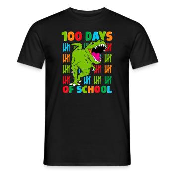 100th Day of School Dino Kids Happy 100 Days - Men's T-Shirt - black - Front - AI Model Male 178 light (178cm)