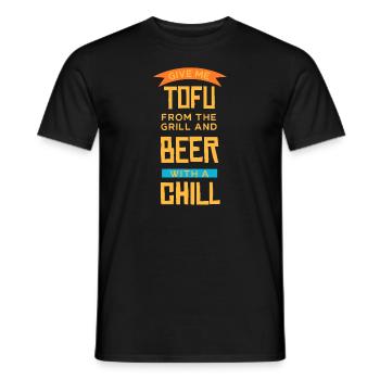 Gib mir Tofu vom Grill und Bier mit Chill - Männer T-Shirt - Schwarz - Vorne - AI Model Male 178 light (178cm)