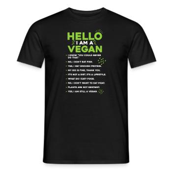 Be Kind To Every Kind Women Girls Vegetarian - Men's T-Shirt - black - Front - AI Model Male 178 light (178cm)