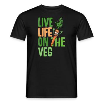 Funny plant based design, carrot with funny Vegan - Men's T-Shirt - black - Front - AI Model Male 178 light (178cm)