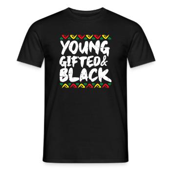 Junge begabte Schwarze Kente Dashiki Stolz Afrikanisch - Männer T-Shirt - Schwarz - Vorne - AI Model Male 178 light (178cm)