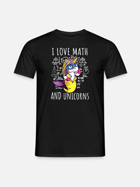 Ich liebe Mathe-Einhörner - Männer T-Shirt - Schwarz