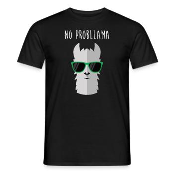 Tier Wortspiel Lama Liebhaber 'No Probllama' Lustiges Lama - Männer T-Shirt - Schwarz - Vorne - AI Model Male 178 light (178cm)
