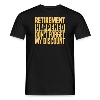 Rabais sur la pension des pensionnés - T-shirt homme - noir - Devant - AI Model Male 178 light (178cm)