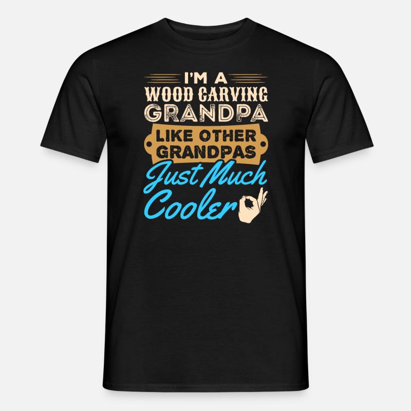 Holzschnitzerei Kettensägenschnitzerei - Männer T-Shirt - Schwarz