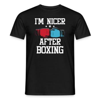 Je suis plus gentil après la boxe - Kickboxing Kickboxer Gym - T-shirt homme - noir - Devant - AI Model Male 178 light (178cm)