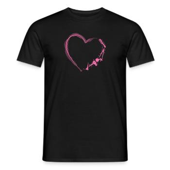 Coeur avec coiffeur Equipement de travail Profession Cheveux - T-shirt homme - noir - Devant - AI Model Male 178 light (178cm)