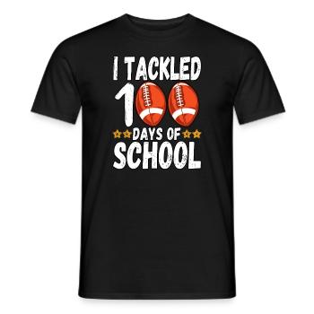 I Tackled 100 Days Of School Football 100th Day - Men's T-Shirt - black - Front - AI Model Male 178 light (178cm)
