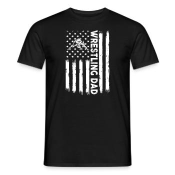 Hommes en détresse USA American Flag Wrestling Dad - T-shirt homme - noir - Devant - AI Model Male 178 light (178cm)