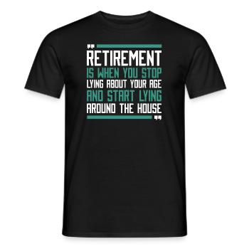 Pensioner pension funny - Men's T-Shirt - black - Front - AI Model Male 178 light (178cm)