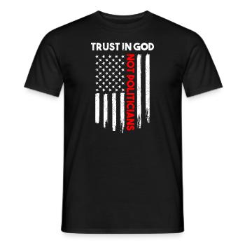 Confiance en Dieu, pas en politiciens Américains en détresse - T-shirt homme - noir - Devant - AI Model Male 178 light (178cm)