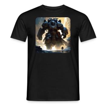 Dark Cyborg Android Warrior - Men's T-Shirt - black - Front - AI Model Male 178 light (178cm)
