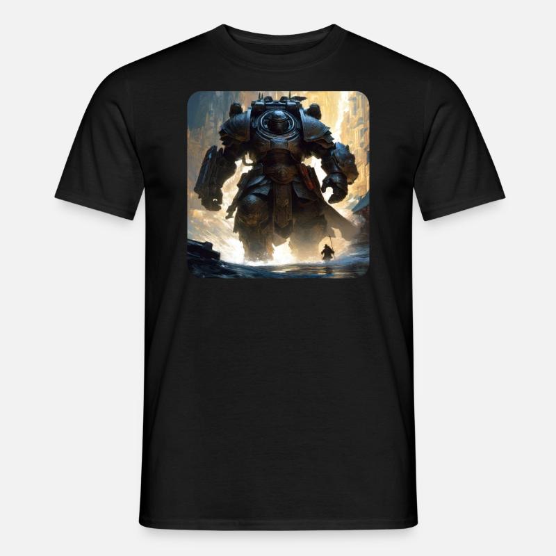 Dunkler Cyborg Android Krieger - Männer T-Shirt - Schwarz