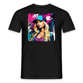 Cool Graffiti Hip Hop - Men's T-Shirt - black - Front - AI Model Male 178 light (178cm)