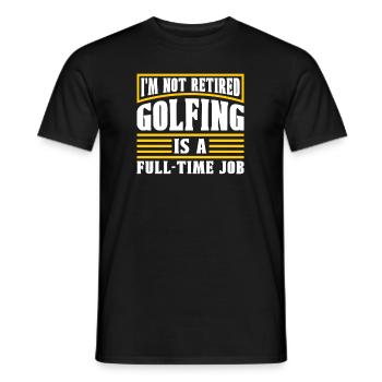 Rentner Rente Witzig Golfen - Männer T-Shirt - Schwarz - Vorne - AI Model Male 178 light (178cm)