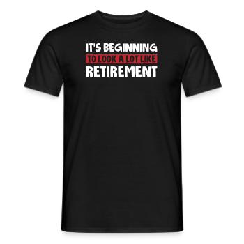 Pension de pensionné - T-shirt homme - noir - Devant - AI Model Male 178 light (178cm)