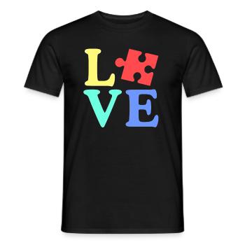 Heart Autism Awareness Puzzle - Men's T-Shirt - black - Front - AI Model Male 178 light (178cm)