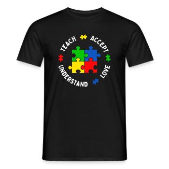 Autism Awareness Teacher Teach Accept Understand - Men's T-Shirt - black - Front - AI Model Male 178 light (178cm)