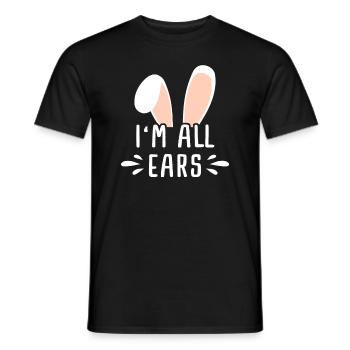 Niedlicher All-Ears-Hase | Ostereier-Hasen-Geschenk - Männer T-Shirt - Schwarz - Vorne - AI Model Male 178 light (178cm)
