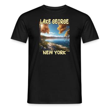 Lake George, New York - T-shirt homme - noir - Devant - AI Model Male 178 light (178cm)