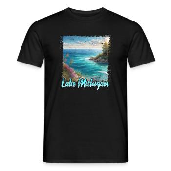 Lake Michigan - Männer T-Shirt - Schwarz - Vorne - AI Model Male 178 light (178cm)