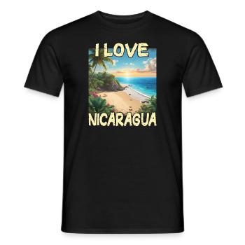 J’aime le Nicaragua - T-shirt homme - noir - Devant - AI Model Male 178 light (178cm)
