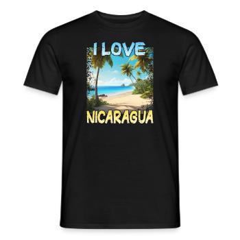 I Love Nicaragua - Men's T-Shirt - black - Front - AI Model Male 178 light (178cm)