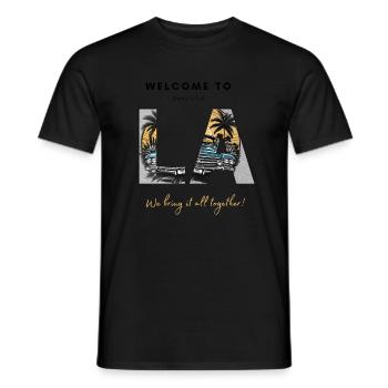 Welcome to LA by Pandido - Men's T-Shirt - black - Front - AI Model Male 178 light (178cm)