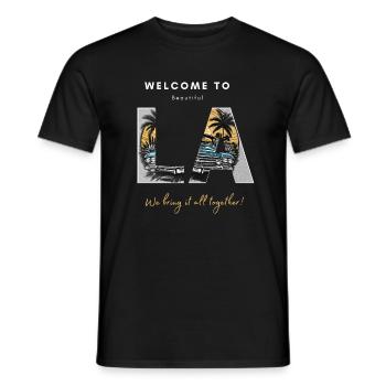Welcome to LA by Pandido - Men's T-Shirt - black - Front - AI Model Male 178 light (178cm)