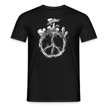 Signe de paix Champignon Cottagecore Shroom Mycologie - T-shirt homme - noir - Devant - AI Model Male 178 light (178cm)