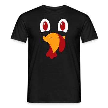 Truthahngesicht, lustiges Halloween-Erntedankfest - Männer T-Shirt - Schwarz - Vorne - AI Model Male 178 light (178cm)