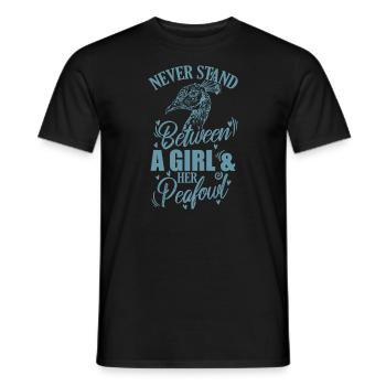 Ne vous tenez jamais entre une fille et son paon - T-shirt homme - noir - Devant - AI Model Male 178 light (178cm)