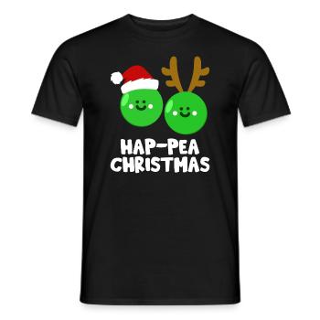 Hap-Pea Noël drôle de légume Jeu de mots végétalien - T-shirt homme - noir - Devant - AI Model Male 178 light (178cm)