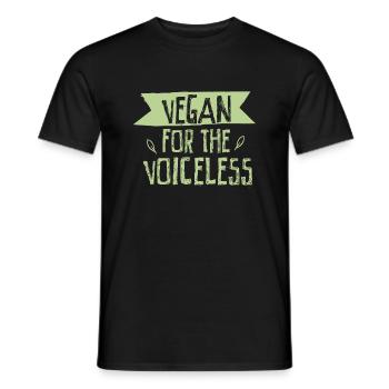 Végétalien pour les sans-voix sauvent les animaux - T-shirt homme - noir - Devant - AI Model Male 178 light (178cm)