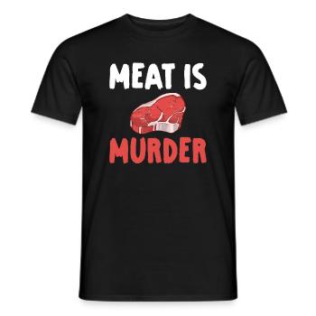 Meat is Murder Veggie Lover Vegan - Men's T-Shirt - black - Front - AI Model Male 178 light (178cm)