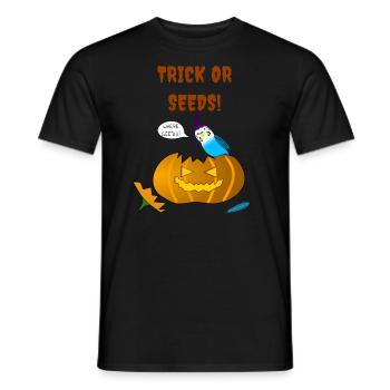 Wellensittich Halloween Trick oder Samen Sittich Vogel - Männer T-Shirt - Schwarz - Vorne - AI Model Male 178 light (178cm)
