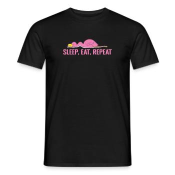 Sleep, Eat, Repeat Pajamas Pajamas - Men's T-Shirt - black - Front - AI Model Male 178 light (178cm)