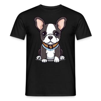 Niedliche Bulldogge Mops Hund - Männer T-Shirt - Schwarz - Vorne - AI Model Male 178 light (178cm)