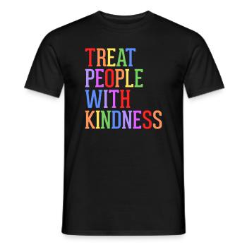 Behandeln Sie Menschen mit Freundlichkeit, Toleranz - Männer T-Shirt - Schwarz - Vorne - AI Model Male 178 light (178cm)