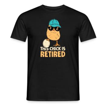 Pension de retraité drôle Ce poussin est à la retraite - T-shirt homme - noir - Devant - AI Model Male 178 light (178cm)