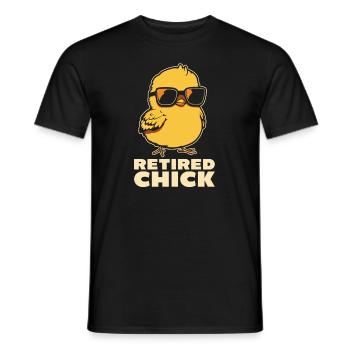 Pensioner Pension Cool Retired Chick - Men's T-Shirt - black - Front - AI Model Male 178 light (178cm)